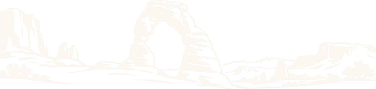 Delicate Arch among desert rock formations